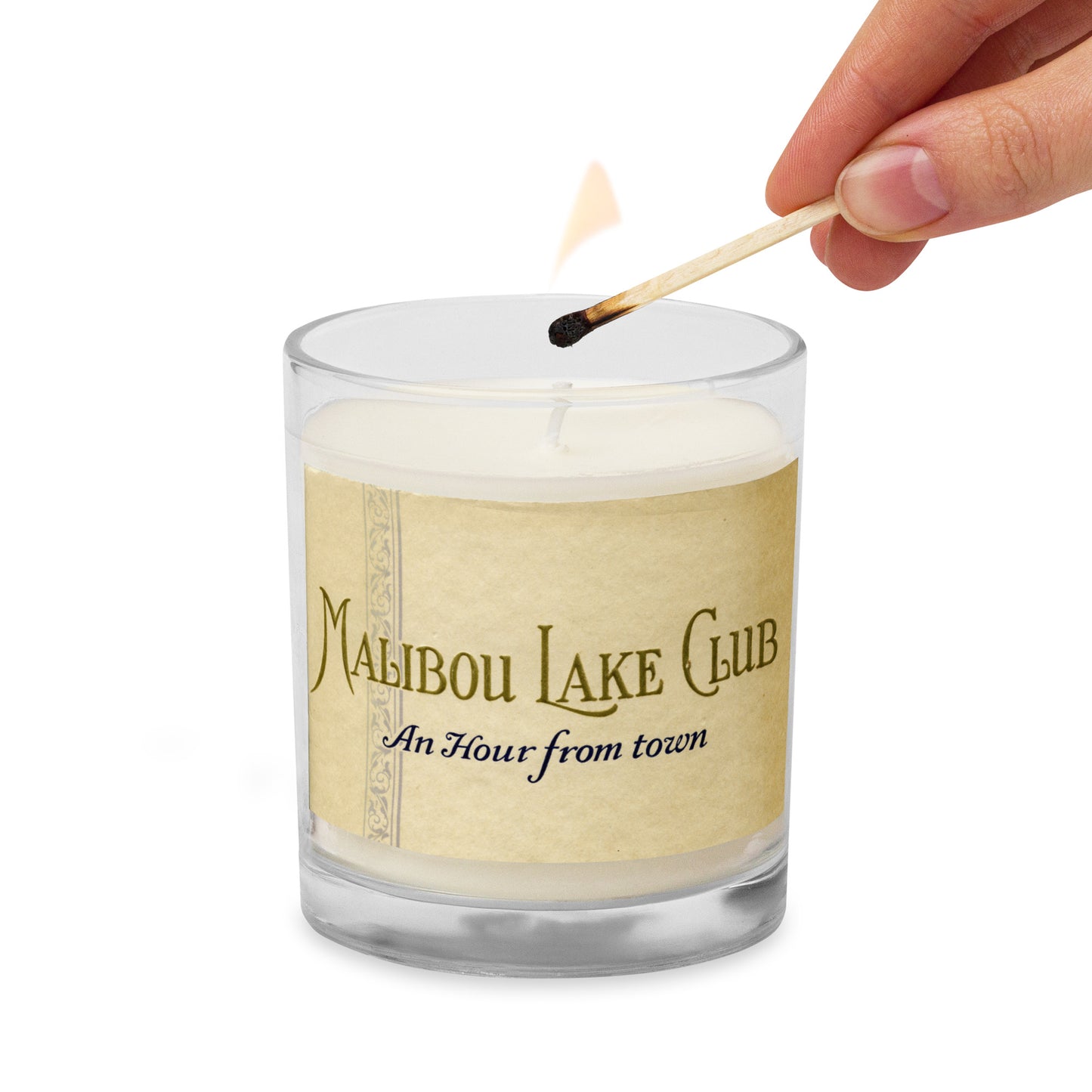 Malibou Lake, An Hour From Town Glass jar soy wax candle